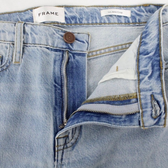 NWT Frame Le Jane Crop Straight Leg Bite Hem Jeans in Fizz Indigo Size 25 - Picture 5 of 9